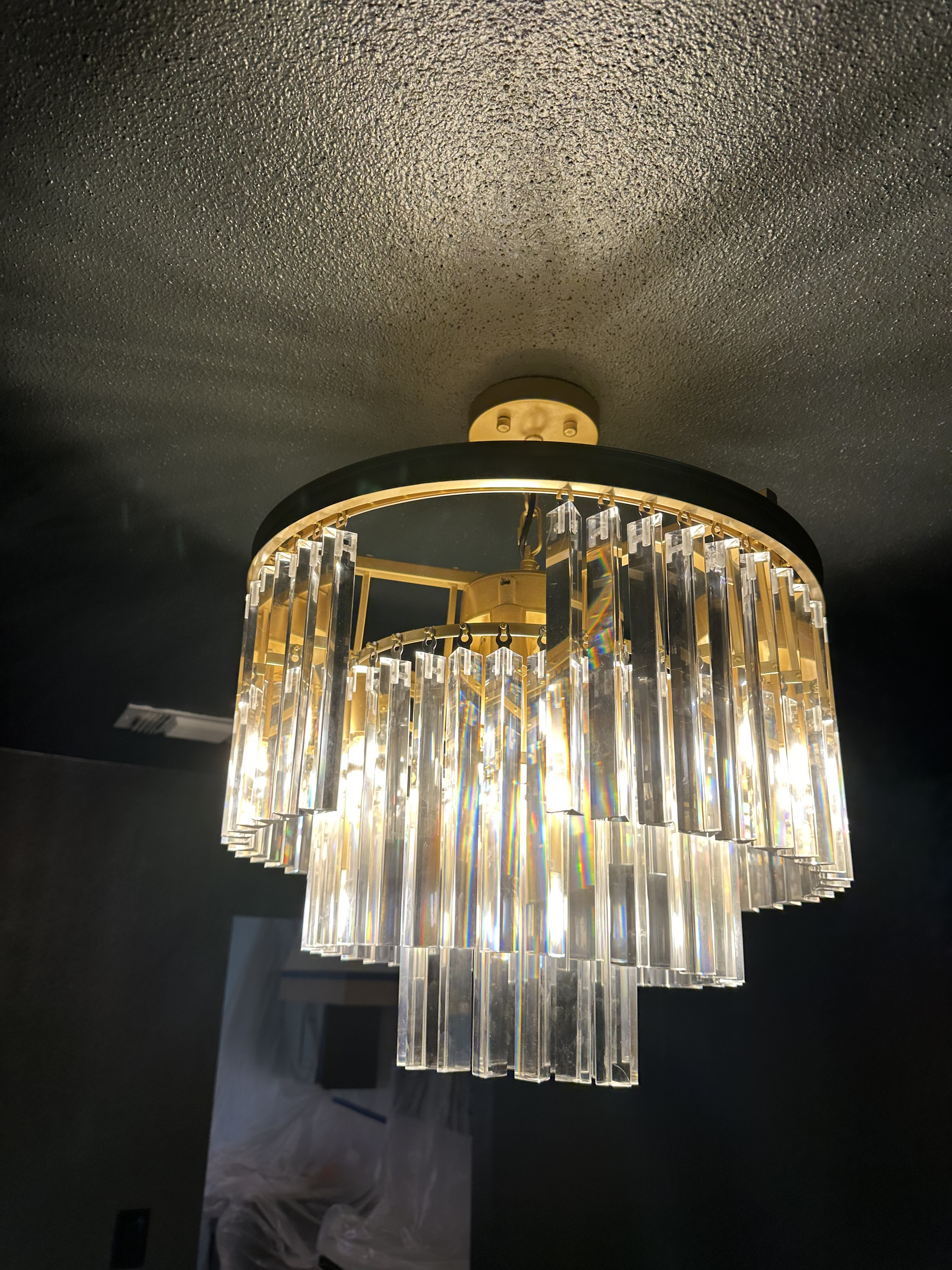 1920s Odeon 7-Layer Crystal Square Chandelier 47"