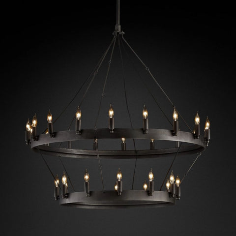 Camino Vintage Candelabra 2-Tier Round Chandelier