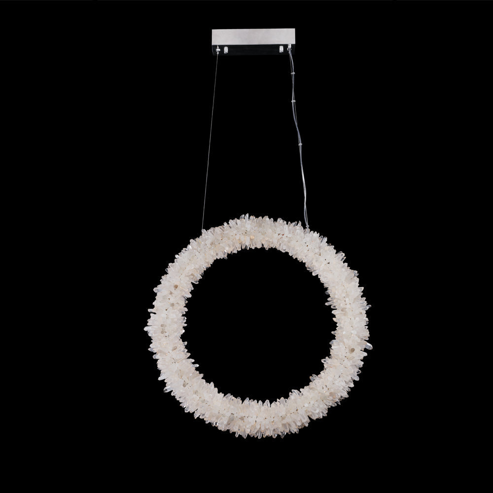 Modern Modern Geode Quartz Crystal Chandelier Vertical Hanging Ring Pendant Light