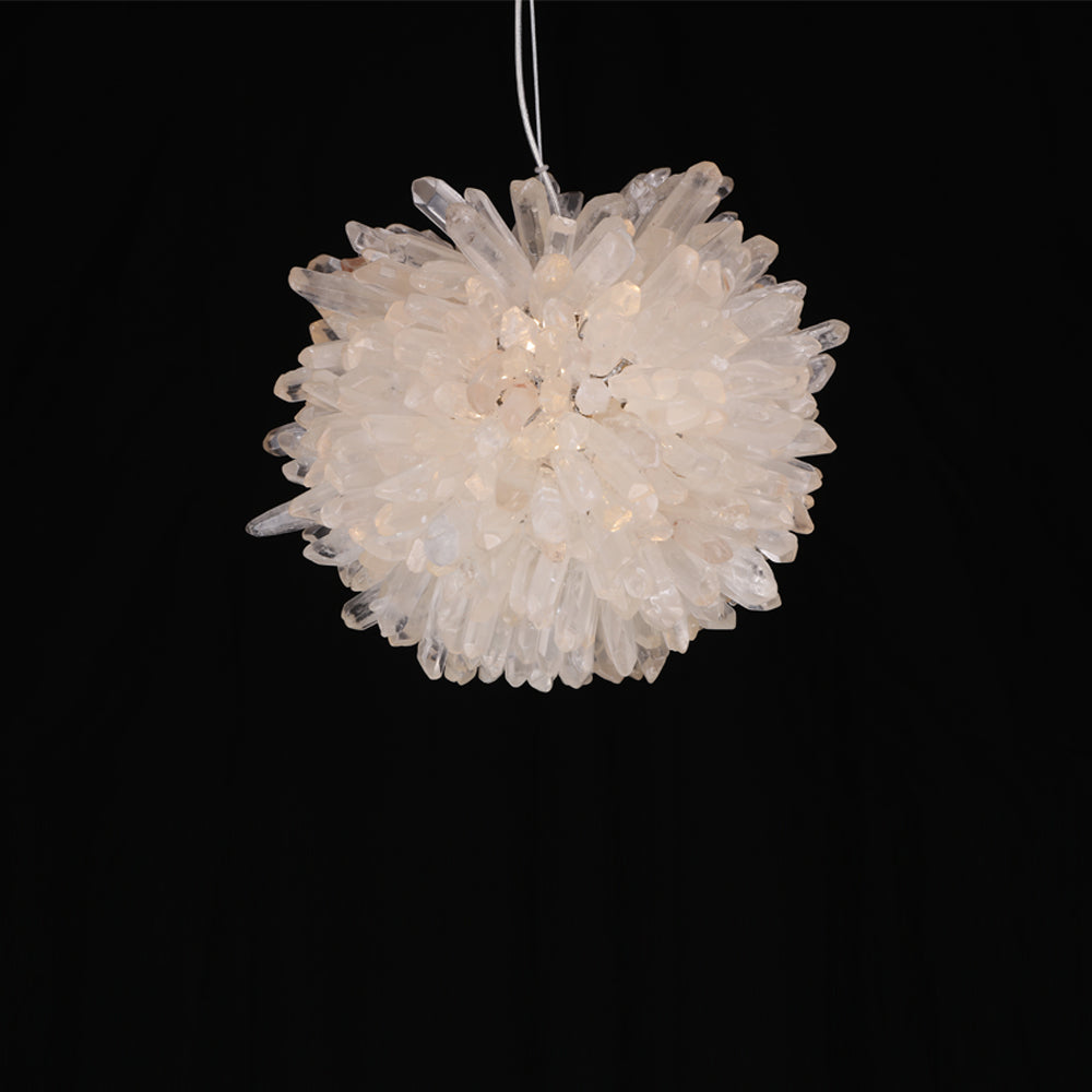 Modern Clear Geode Quartz Crystal Ball Modern Pendant Light