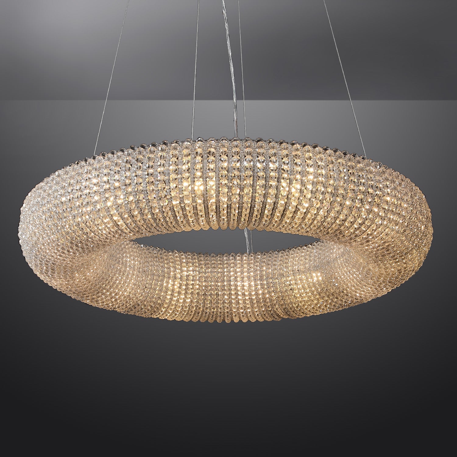 Halo Crystal Aperture Round Chandelier D72"