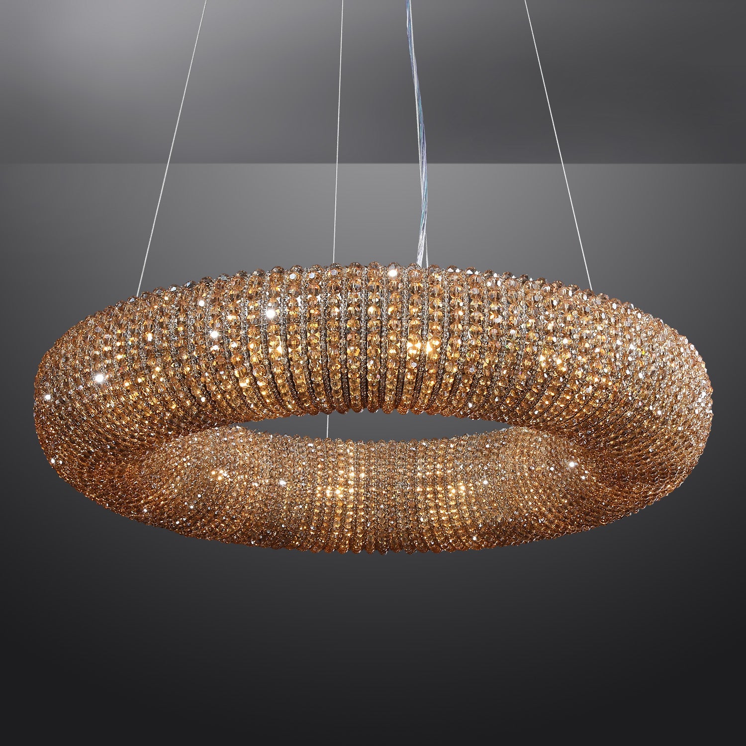 Halo Crystal Aperture Round Chandelier D72"