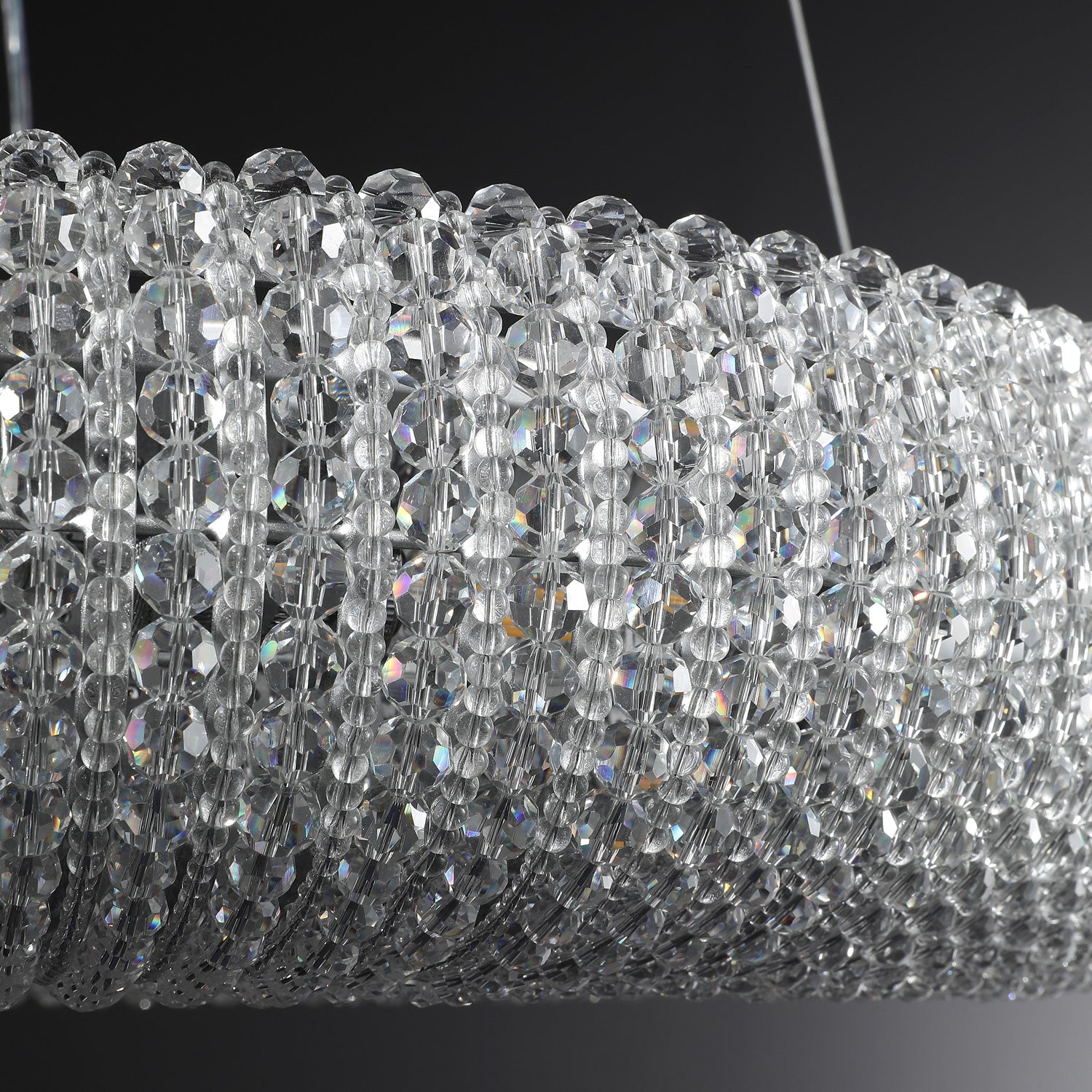 Halo Crystal Aperture Round Chandelier D72"