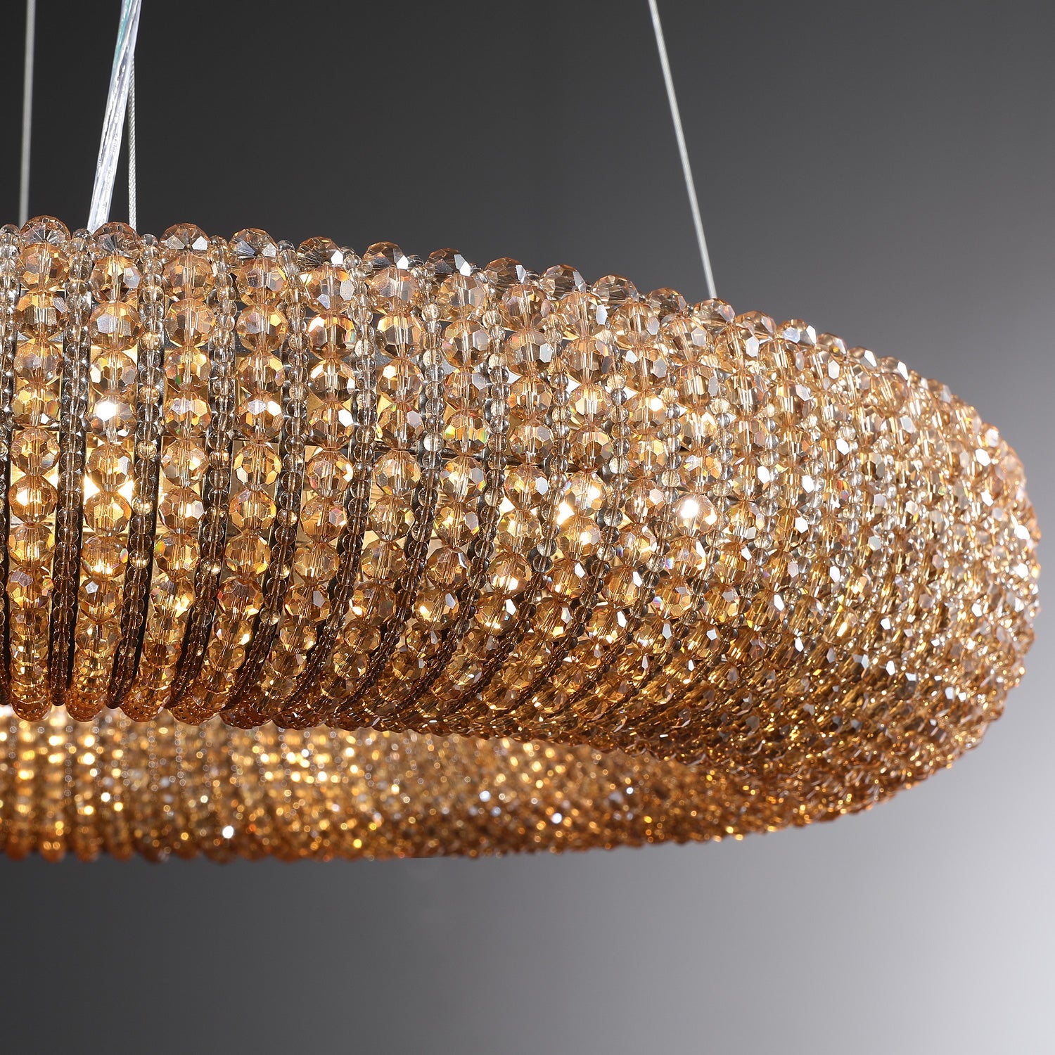 Halo Crystal Aperture Round Chandelier D72"