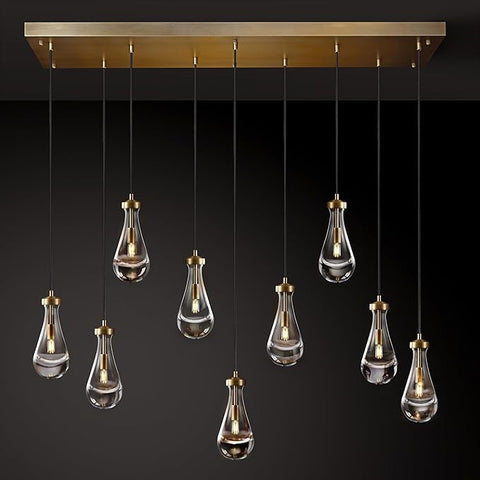 Modern Raindrop Rectangle Chandelier 22" 36" 47" 54" 72"