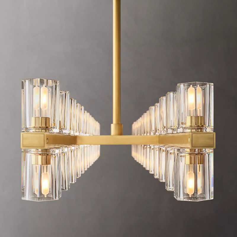 Arcachon Crystal Rectangular Chandelier 54"