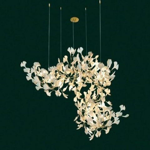 Ceramic Ginkgo Branch Chandelier Light