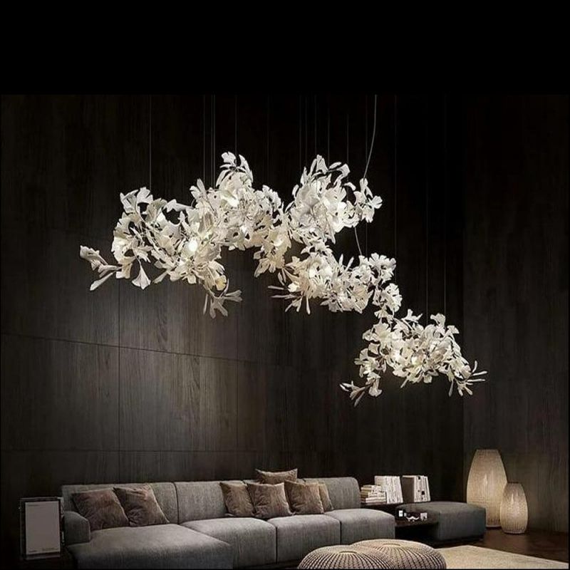 Ceramic Ginkgo Branch Chandelier Light