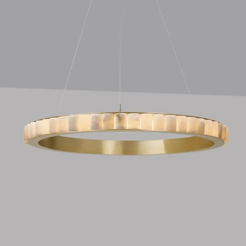 Alabaster Brass Modern Avalon Halo Chandelier