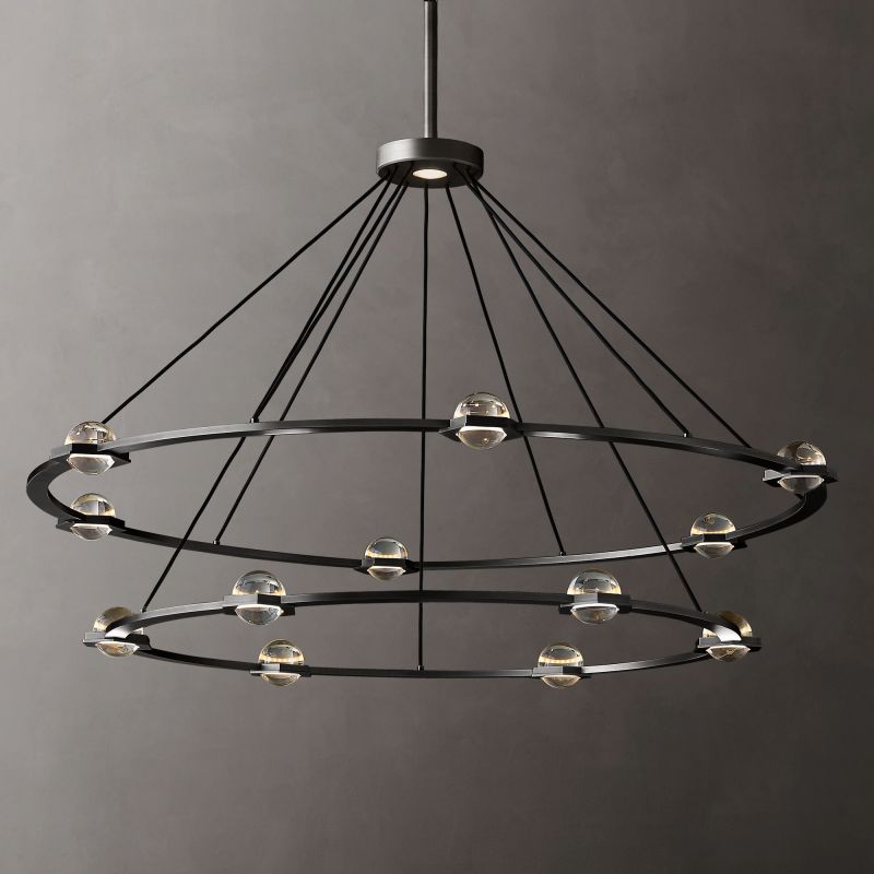 Ecbatant Two-Tier Round Chandelier 60"