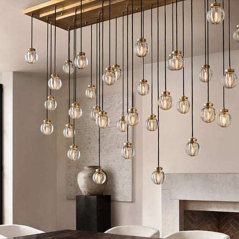 Fantasy Pearl Ball Linear Chandelier 72"