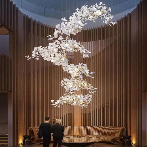 Luxury Ceramic Ginkgo Branch Chandelier