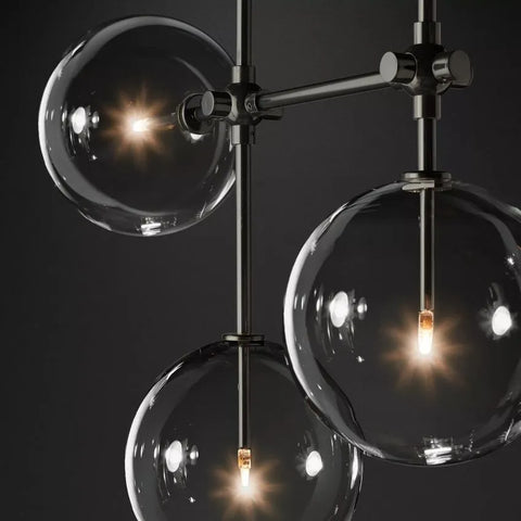 Modern Glass Globe Linear Chandelier 50'' 60"