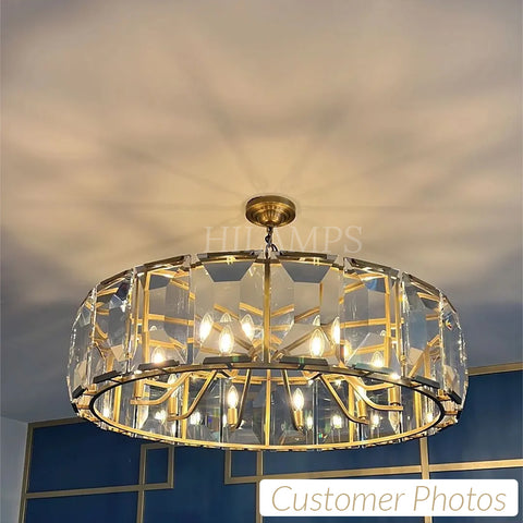 Harlow Calcite Round Chandelier 43"