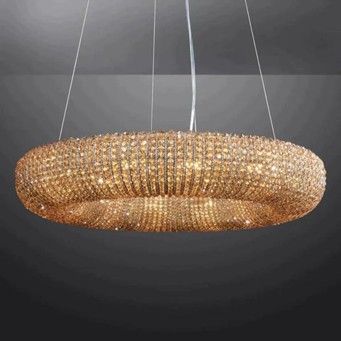 Halo Crystal Aperture Round Chandelier D72"