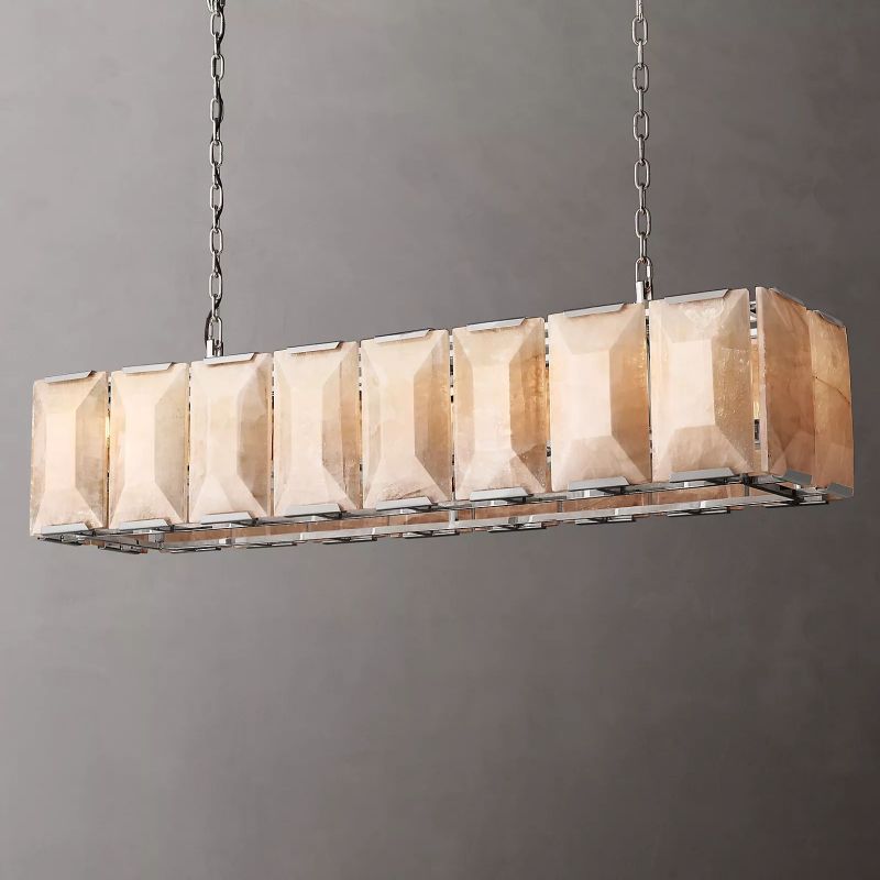 Harlow Calcite Rectangular Chandelier 54"