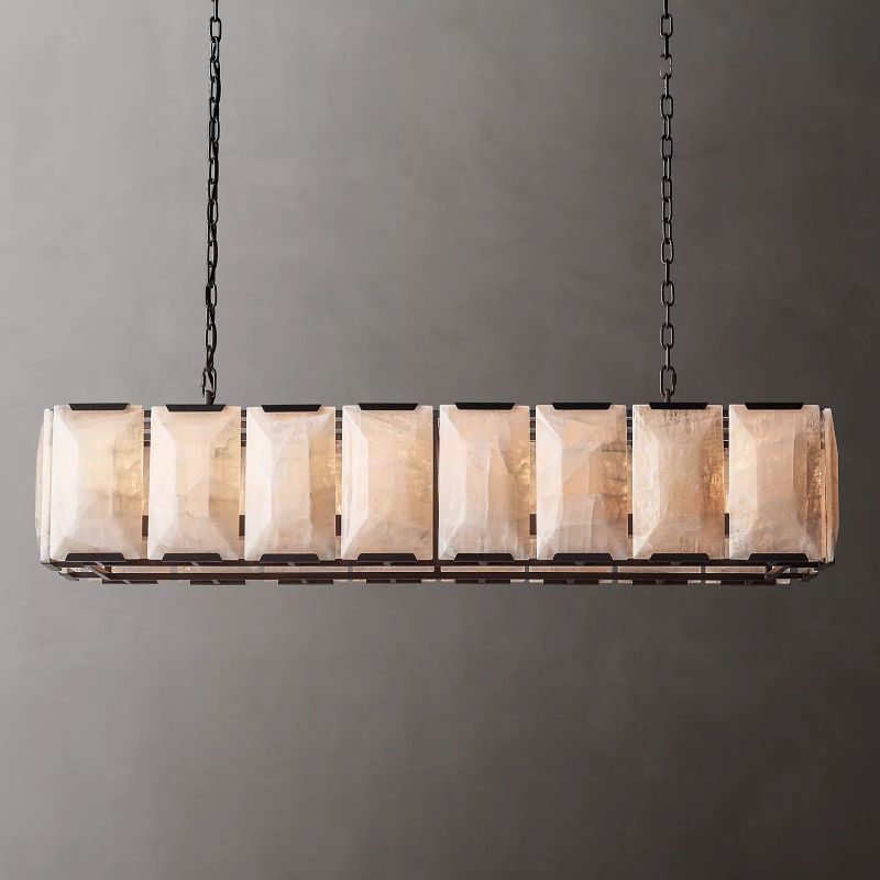 Harlow Calcite Rectangular Chandelier 54"