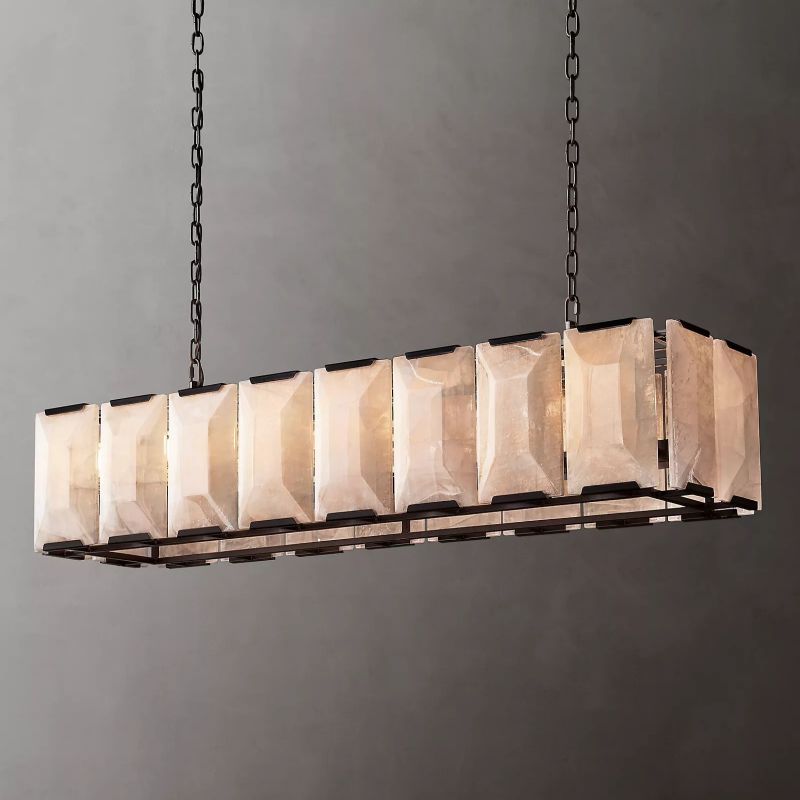 Harlow Calcite Rectangular Chandelier 54"