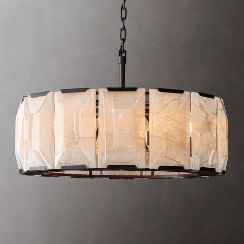 Harlow Calcite Round Chandelier 31"