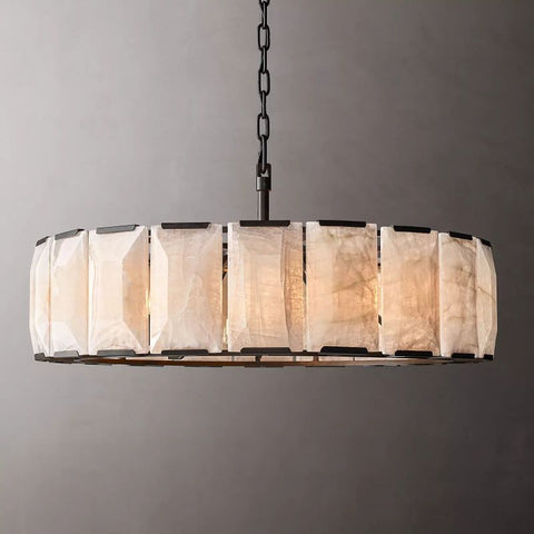 Harlow Calcite Round Chandelier 43"