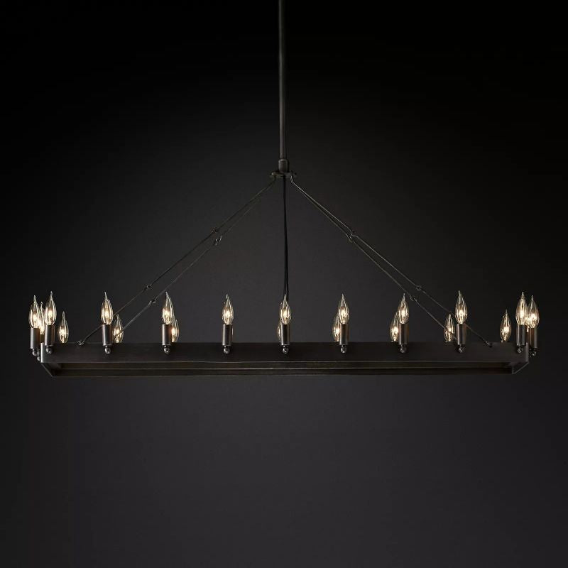 Camino Vintage Candelabra Rectangular Chandelier