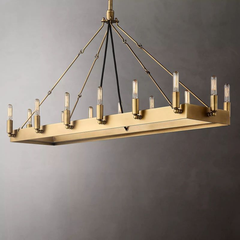 Camino Vintage Filament Rectangular Chandelier 41" 52"