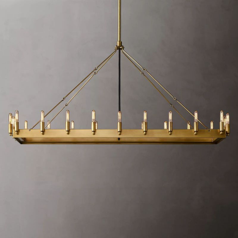 Camino Vintage Filament Rectangular Chandelier 41" 52"