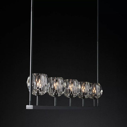 Boule Clear Glass Linear Chandelier 48"