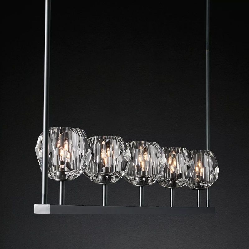 Boule Clear Glass Linear Chandelier 60"