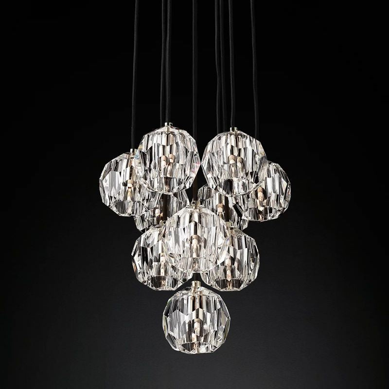 Boule Glass Round Cluster Chandelier 14"