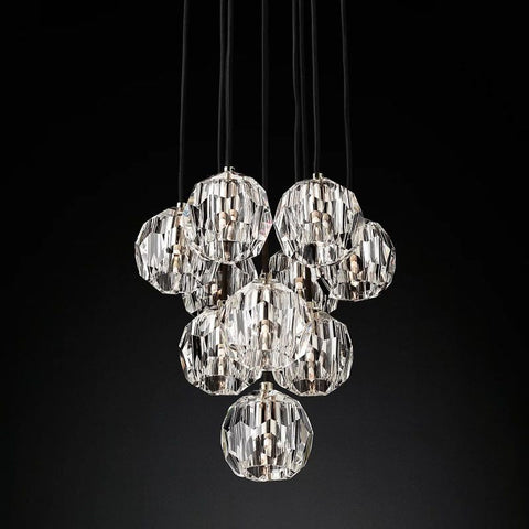 Boule Glass Round Cluster Chandelier 14"