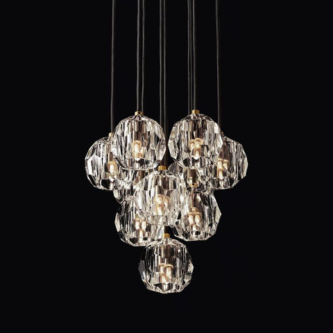 Boule Glass Round Cluster Chandelier 14"