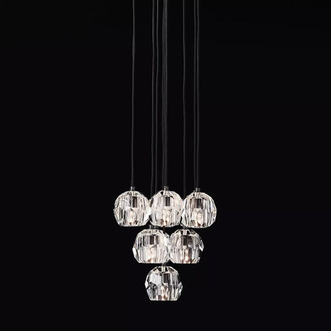 Boule Glass Round Cluster Chandelier 14"