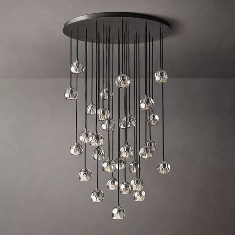 Boule Glass Round Cluster Chandelier 40"