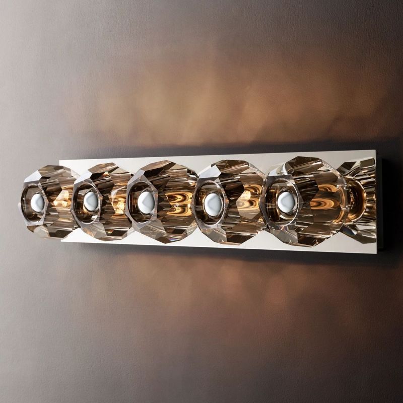 Boule Smoke Glass Linear Wall Lamp (long)