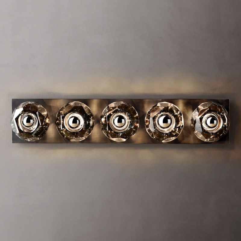 Boule Smoke Glass Linear Wall Lamp (long)