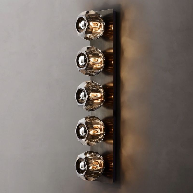 Boule Smoke Glass Linear Wall Lamp (long)