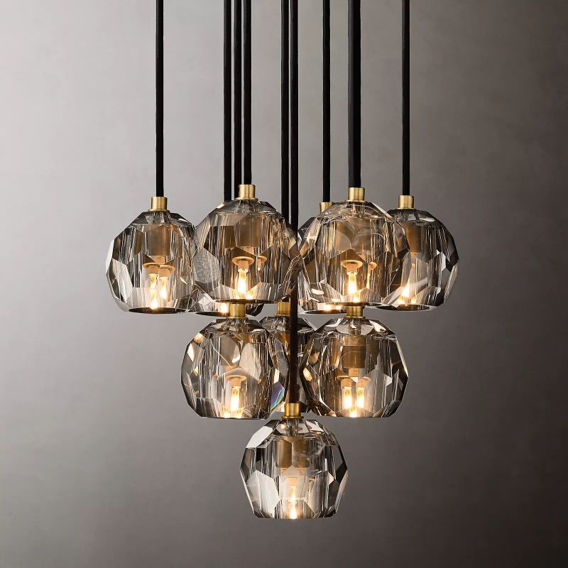 Boule Glass Round Cluster Chandelier 14"