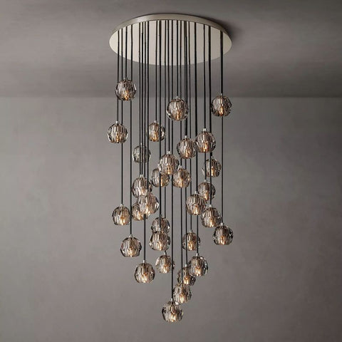 Boule Glass Round Cluster Chandelier 30"