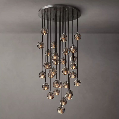 Boule Glass Round Cluster Chandelier 30"