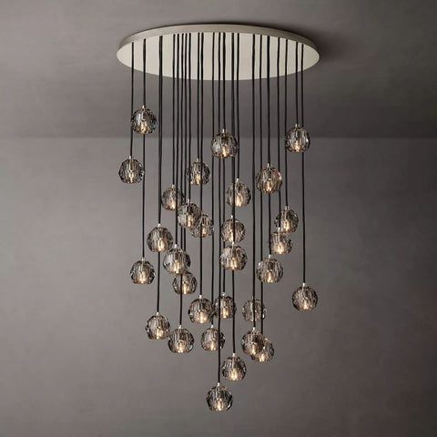 Boule Glass Round Cluster Chandelier 40"