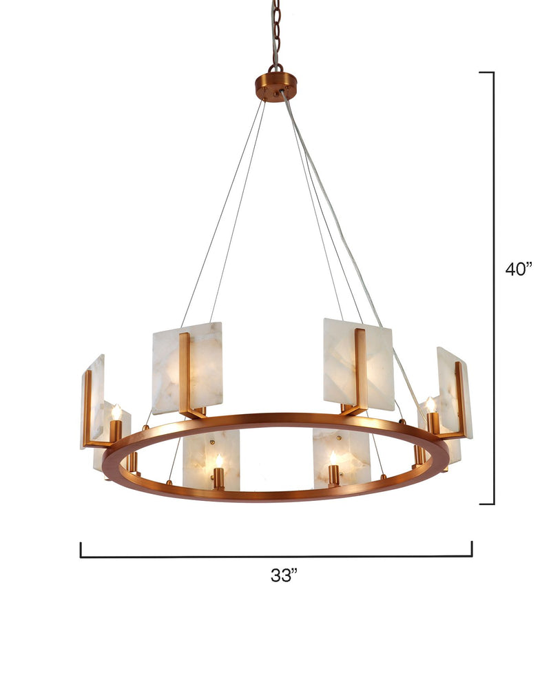 Alabaster Large Contemporary Halo Chandelier