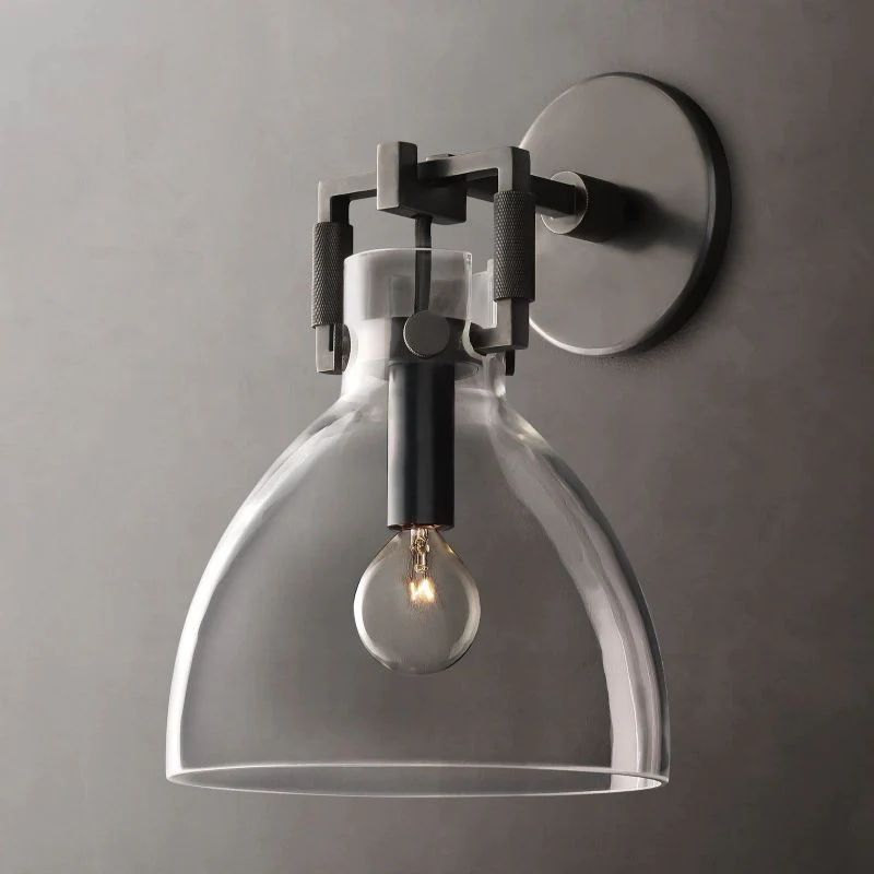 Utilitaire Glass Cloche Sconce 8''