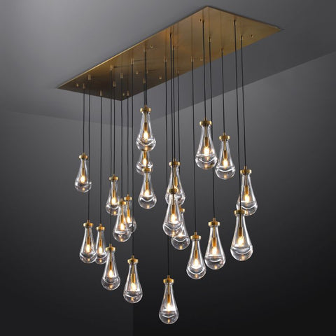 Modern Raindrop Rectangle Chandelier 22" 36" 47" 54" 72"