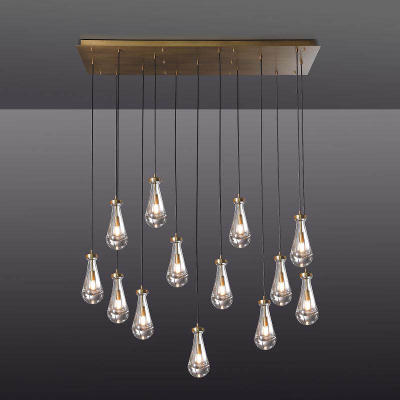 Modern Raindrop Rectangle Chandelier 22" 36" 47" 54" 72"