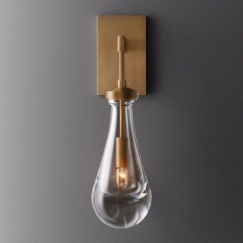 Raindrop Modern Solid Brass Wall Sconce For Bedroom, Living Room(Rod)