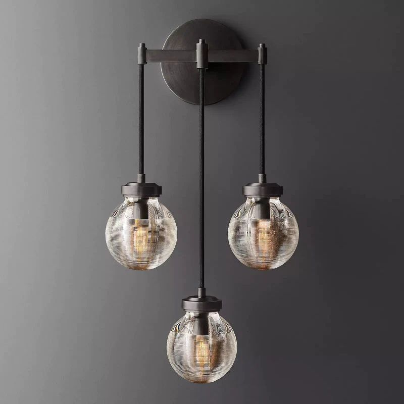 Pearl Spherical Modern Triple Wall Sconce