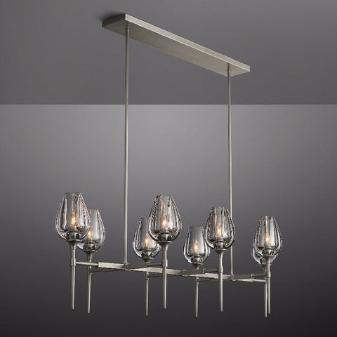 Tulip Linear Chandelier 52", Island Chandelier Over Kitchen Table