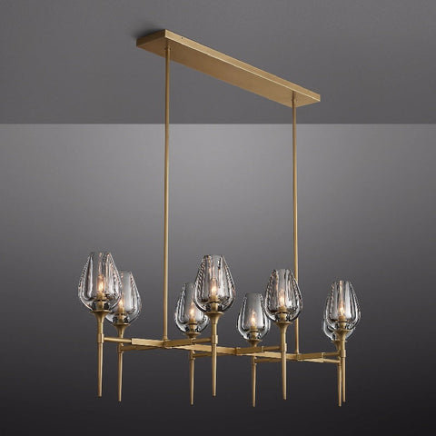 Tulip Linear Chandelier 52", Island Chandelier Over Kitchen Table