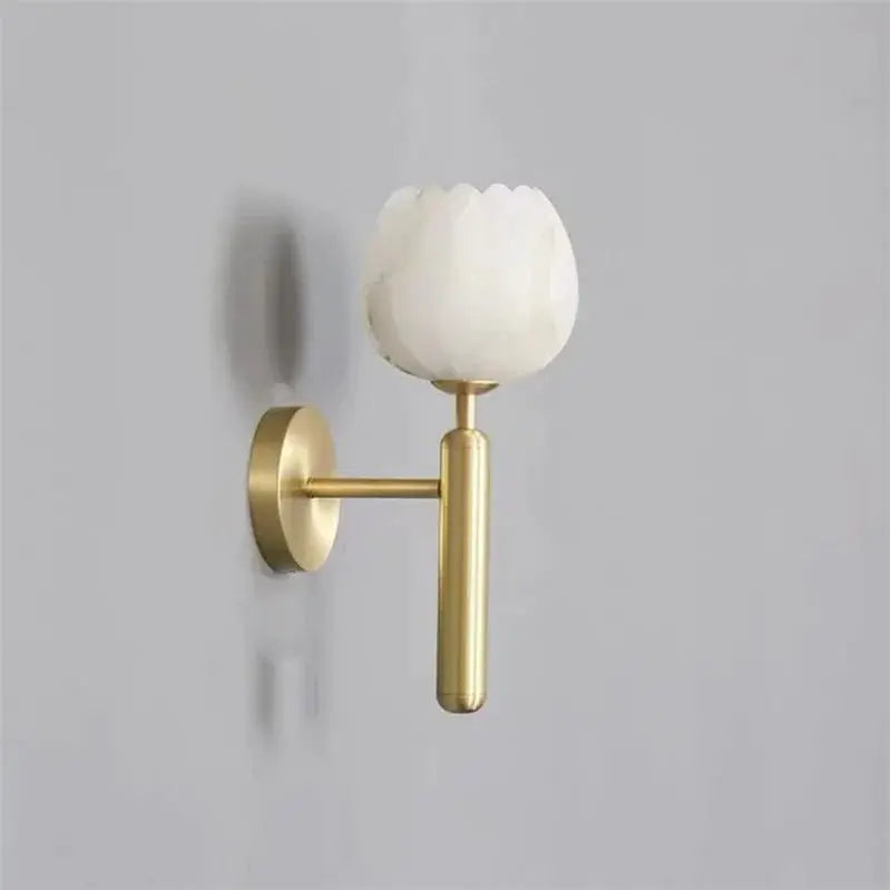 Alabaster Wall Sconce Light Tulip For Bedroom